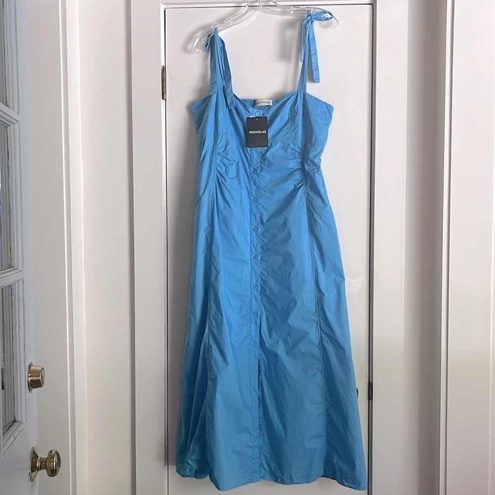 Nicholas Tatianna Cotton Tie Strap Midi Dress in Swim size 12 and 6 - Picture 2 of 13